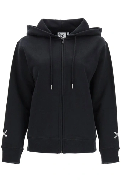 Kenzo Embroidered Tiger Zip-up Hoodie In Black | ModeSens