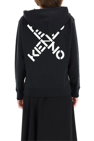 Shop Kenzo Sport Big X Zipped Sweatshirt Jacket In Black