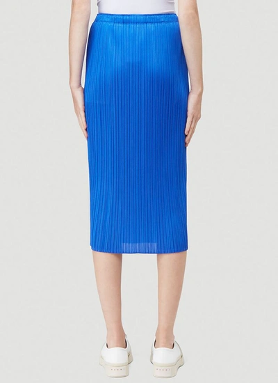 Shop Issey Miyake Pleats Please By  Pleated Skirt In Blue