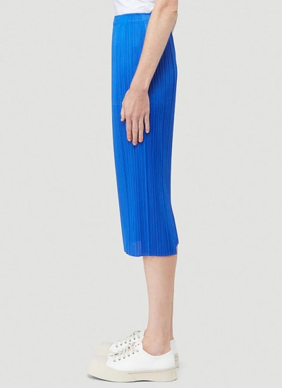 Shop Issey Miyake Pleats Please By  Pleated Skirt In Blue