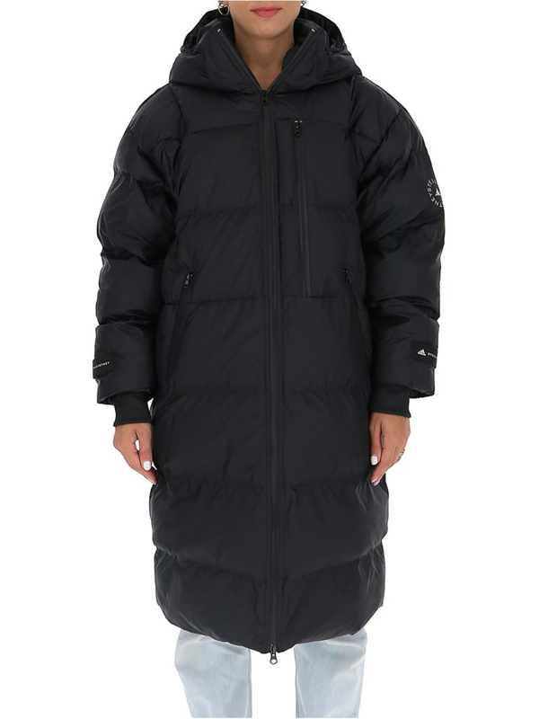 Adidas By Stella Mccartney Puffer Coat In Black Modesens