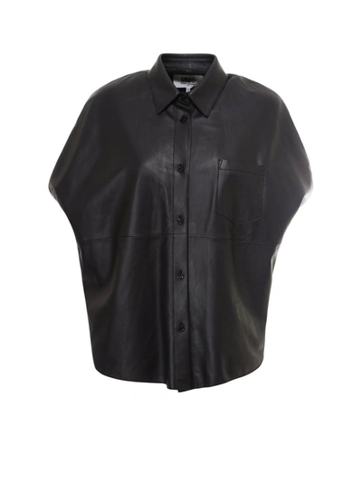 Shop Mm6 Maison Margiela Leather Shirt In Black