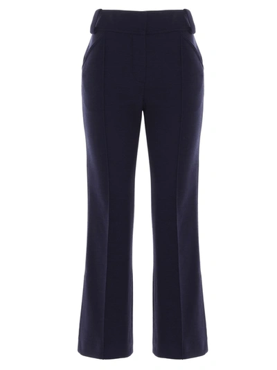 Shop Fendi Cropped Flared Trousers In Blue