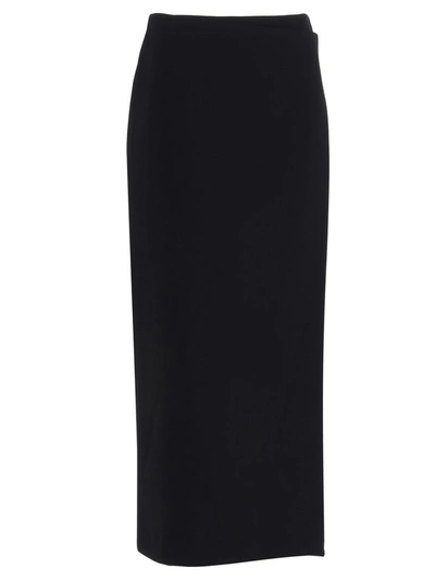 Shop Balenciaga Belted Pencil Skirt In Black