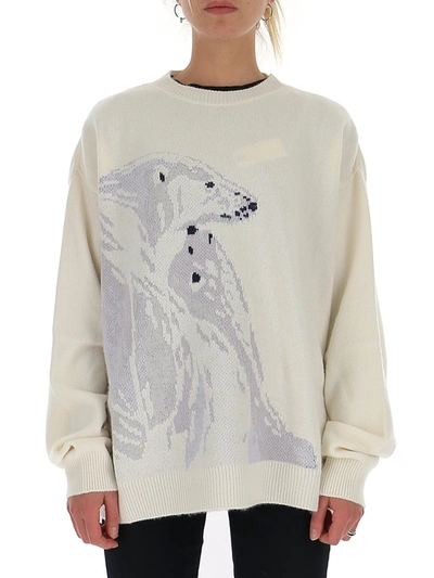 Shop Alanui Polar Bear Sweater In White