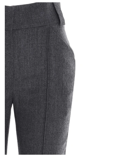 Shop Fendi Flared Cropped Pants In Grey
