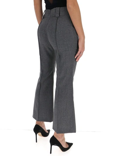 Shop Fendi Flared Cropped Pants In Grey