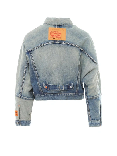 Shop Heron Preston X Levi's Cropped Jacket In Blue