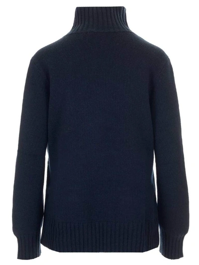 Shop Max Mara 's  Turtleneck Knitted Jumper In Blue