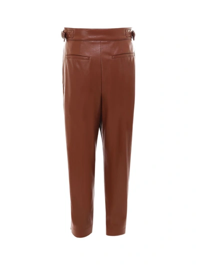 Shop Sportmax Code Faux Leather Pants In Brown