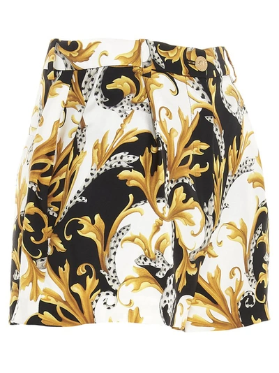 Shop Versace Baroque Patterned Shorts In Multi