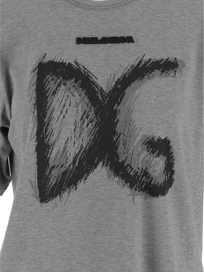Shop Dolce & Gabbana Monogram Logo T In Grey