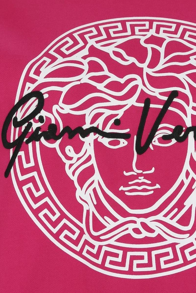 Shop Versace Gv Signature Medusa Sweatshirt In Pink