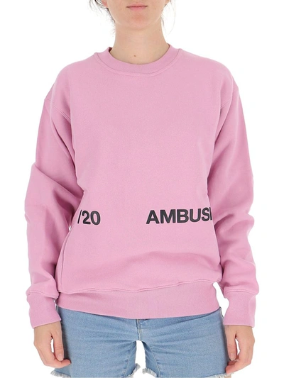 Shop Ambush Logo Crewneck Sweatshirt In Pink