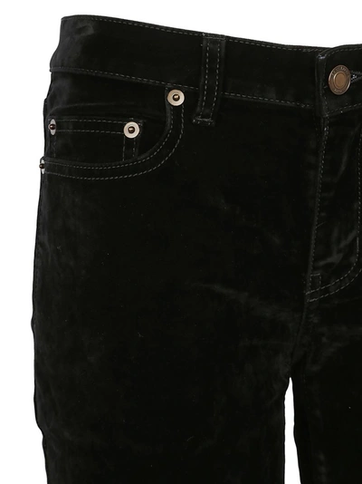 Shop Saint Laurent Cropped Flared Jeans In Black