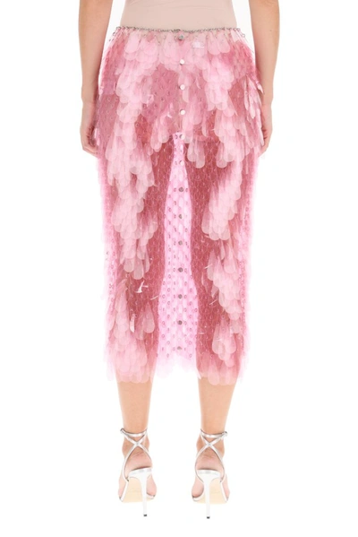 Shop Paco Rabanne Paillette Midi Skirt In Pink