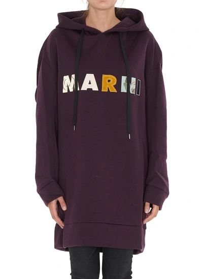 Shop Marni Oversized Hoodie In Purple