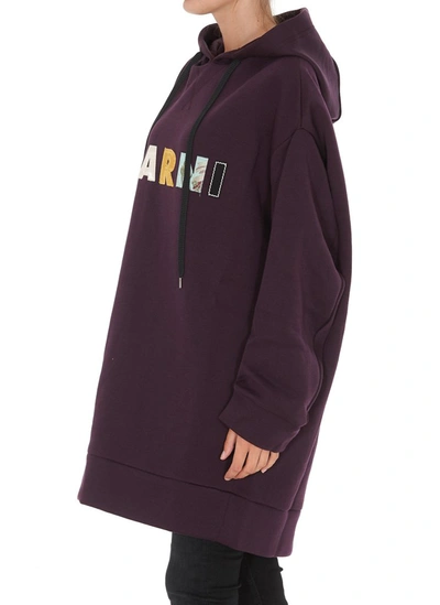 Shop Marni Oversized Hoodie In Purple