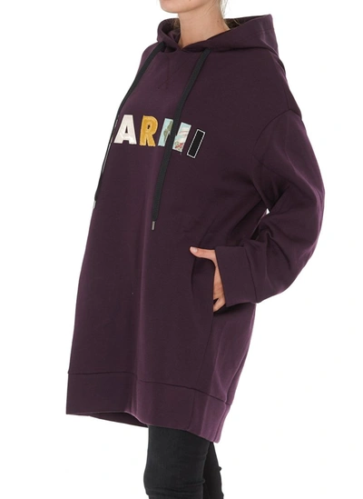 Shop Marni Oversized Hoodie In Purple