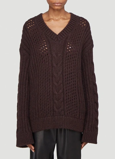 Shop Nanushka Arwan Knitted Sweater In Brown