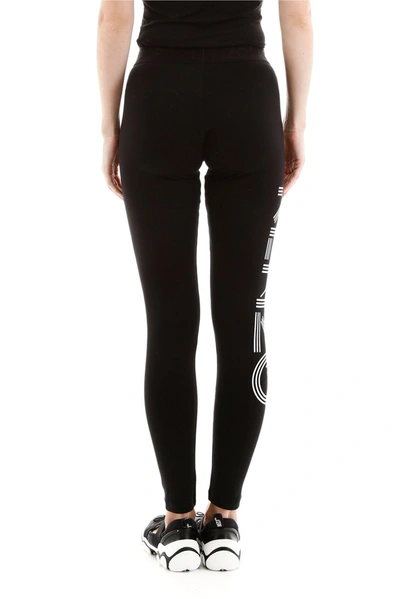 Shop Kenzo Logo Printed Leggings In Black