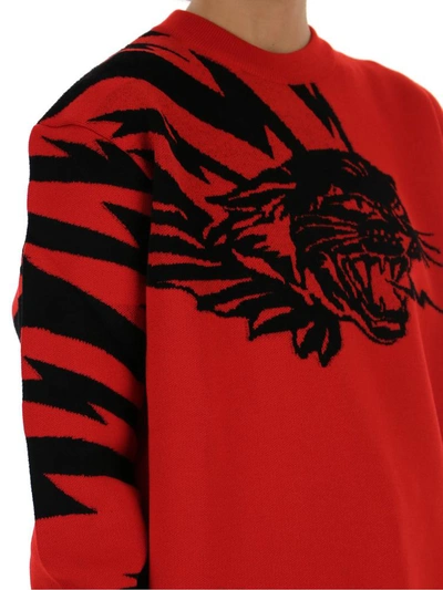 Shop Givenchy Tiger Intarsia Sweater In Red