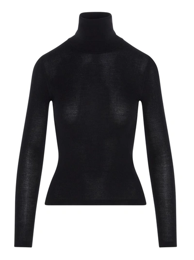 Shop Saint Laurent Turtleneck Knitted Jumper In Black