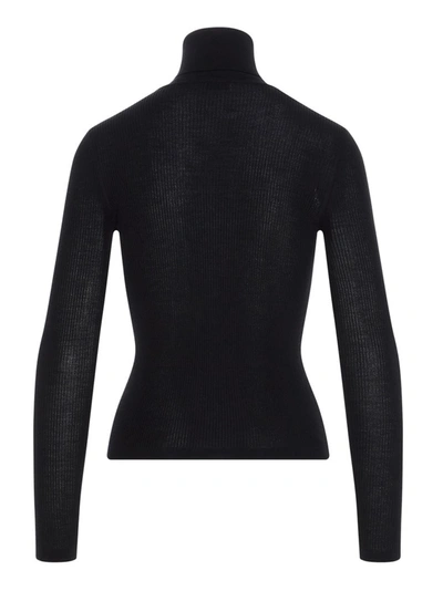 Shop Saint Laurent Turtleneck Knitted Jumper In Black
