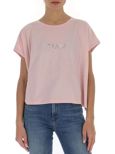 Shop Stella Mccartney Logo Cropped T In Pink