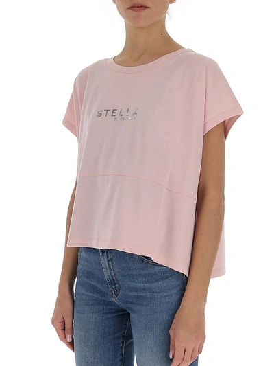 Shop Stella Mccartney Logo Cropped T In Pink