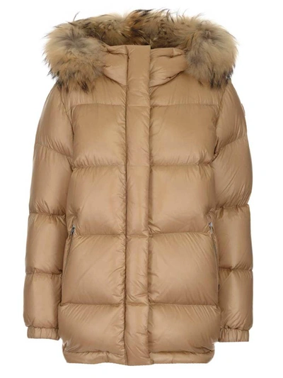 Shop Woolrich Aliquippa Down Jacket In Beige