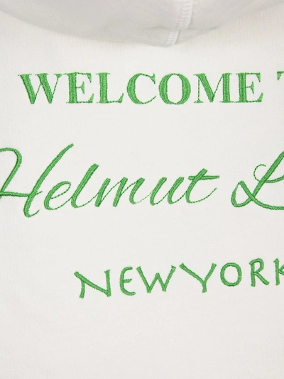 Shop Helmut Lang Logo Crop Hoodie In White