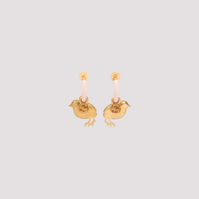 Shop Gucci Chick Pendant Hoop Earrings In Gold