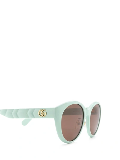 Shop Gucci Eyewear Round Frame Sunglasses In Green