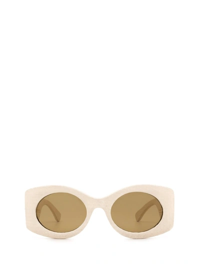 Shop Gucci Eyewear Rectangular Frame Sunglasses In White