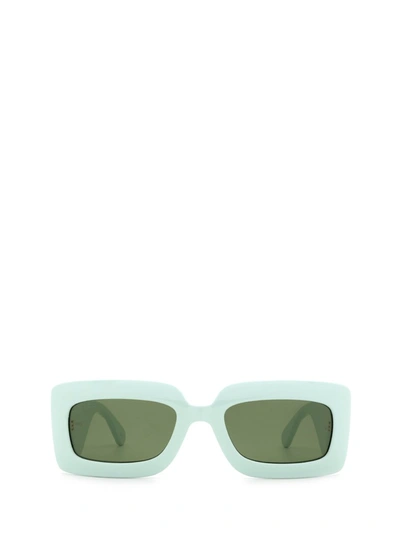 Shop Gucci Eyewear Rectangular Frame Sunglasses In Green