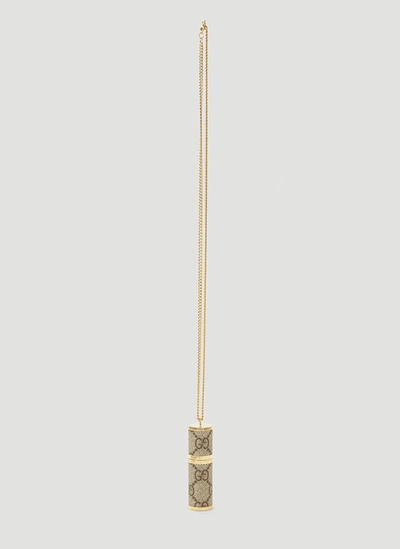 Shop Gucci Perfume Refillable Atomiser Necklace In Brown