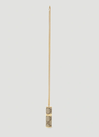 Shop Gucci Perfume Refillable Atomiser Necklace In Brown