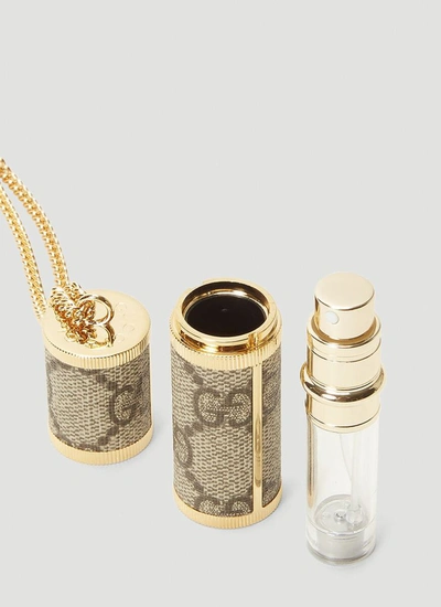 Shop Gucci Perfume Refillable Atomiser Necklace In Brown