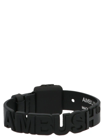 Shop Ambush Name Plate Bracelet In Black