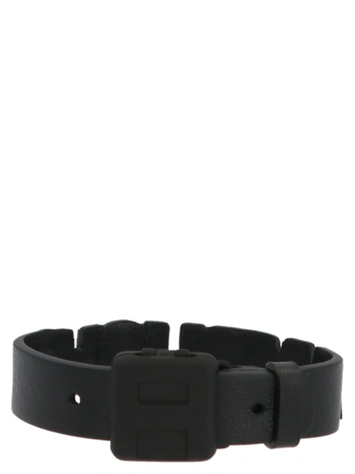 Shop Ambush Name Plate Bracelet In Black