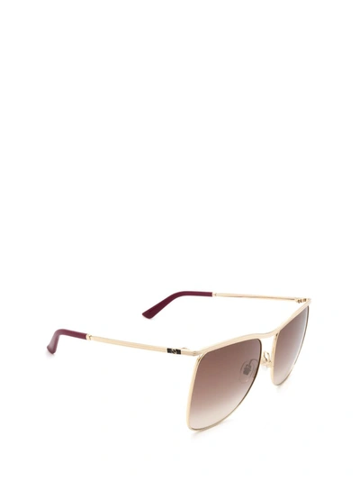 Shop Gucci Eyewear Oversized Frame Sunglasses In Gold