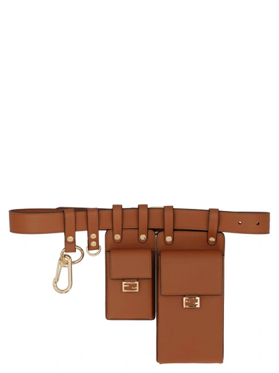 Shop Fendi Multipurpose Pocket Belt In Brown