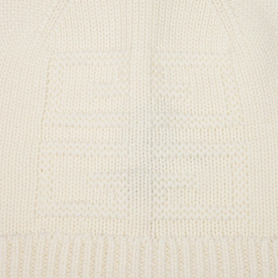 Shop Givenchy 4g Logo Knitted Beanie In White