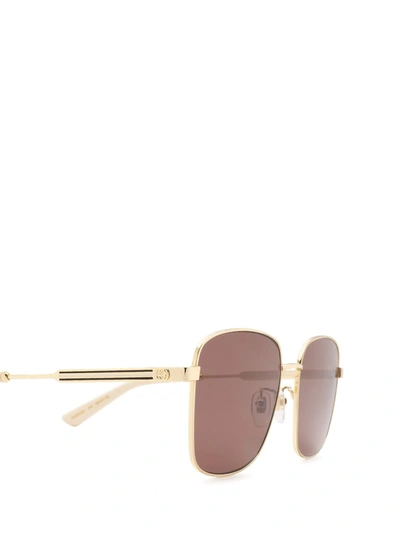 Shop Gucci Eyewear Square Frame Sunglasses In Gold