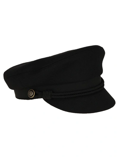 Shop Saint Laurent Peaked Cap In Black