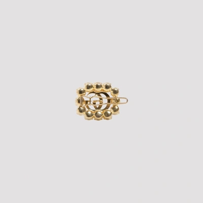 Shop Gucci Double G Hair Slide In Gold