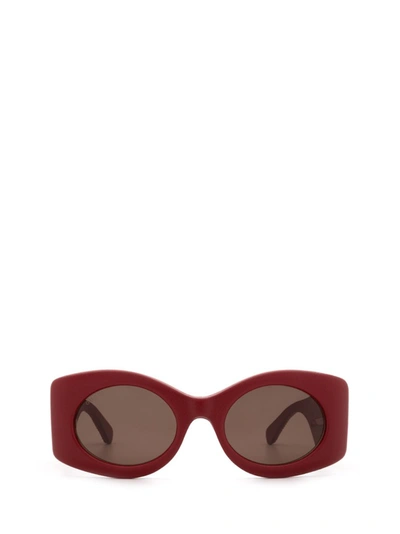 Shop Gucci Eyewear Rectangular Frame Sunglasses In Red