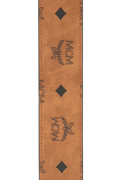 Shop Mcm Visetos Logo Buckle Belt In Brown