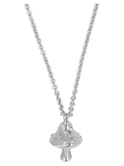 Shop Ambush Mushroom Charm Necklace In Silver